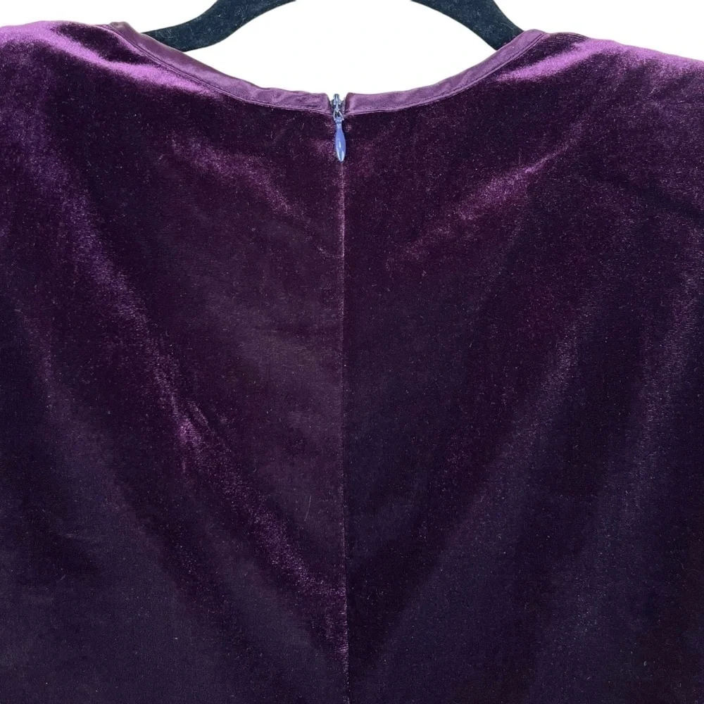 Vintage Haley Michaels Purple Velvet Shift Y2K Dress Size Medium